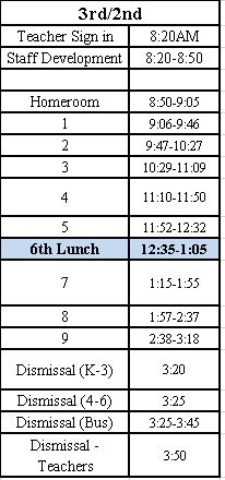 Schedule 